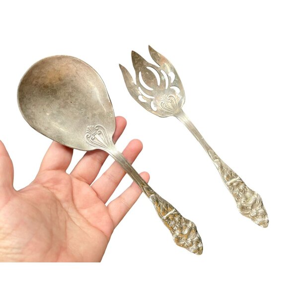 Vintage Serving Fork & Spoon set by Eales of Shelffield since 1779 diner party - Picture 2 of 10